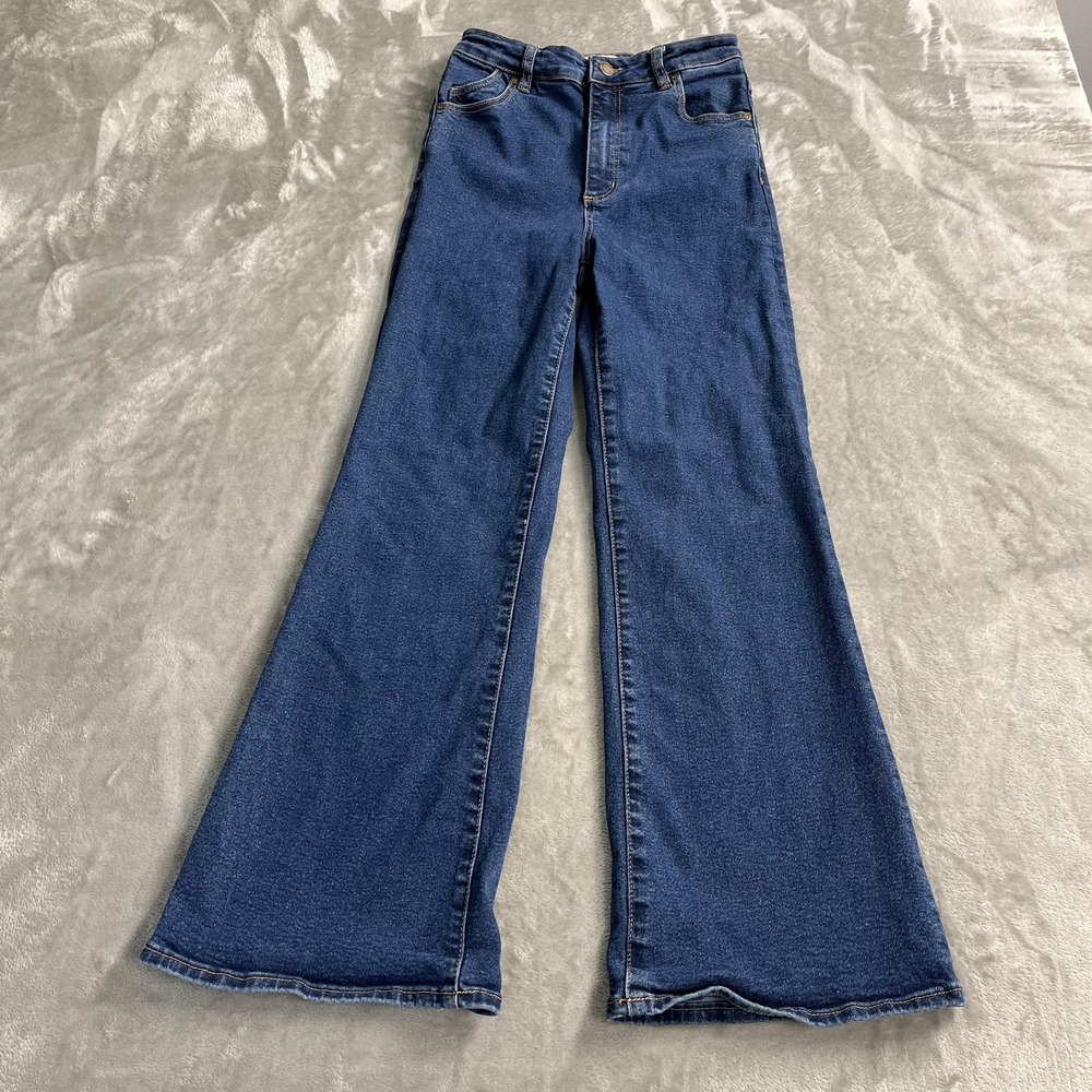 Rollas Eastcoast Flare Jeans Womens 26 Blue High Rise Flare Denim Pants